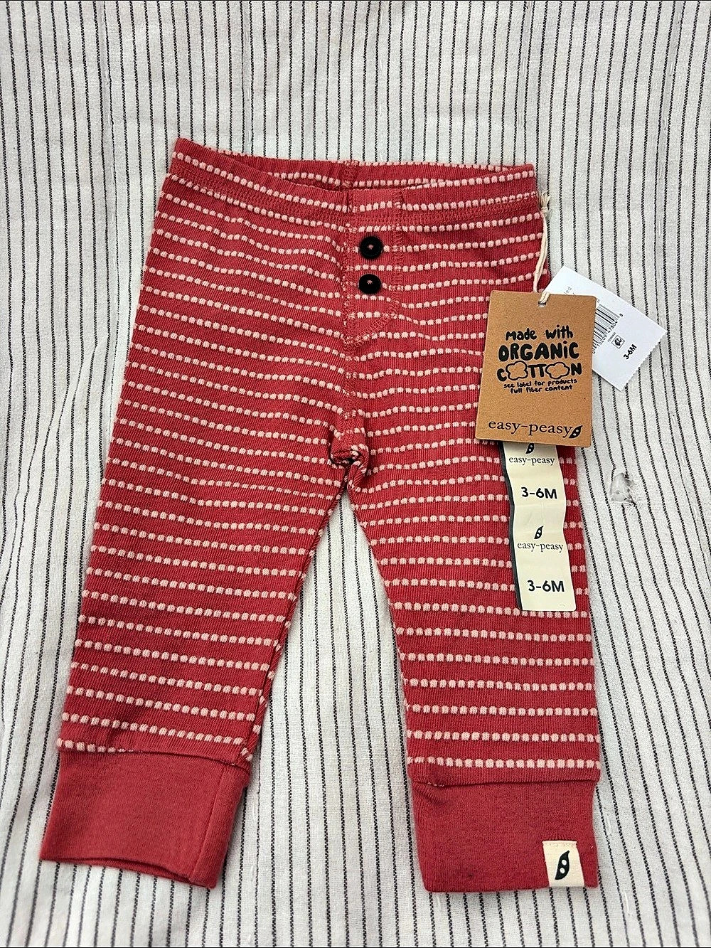 easy-peasy Baby Striped Leggings in Red & White NWT